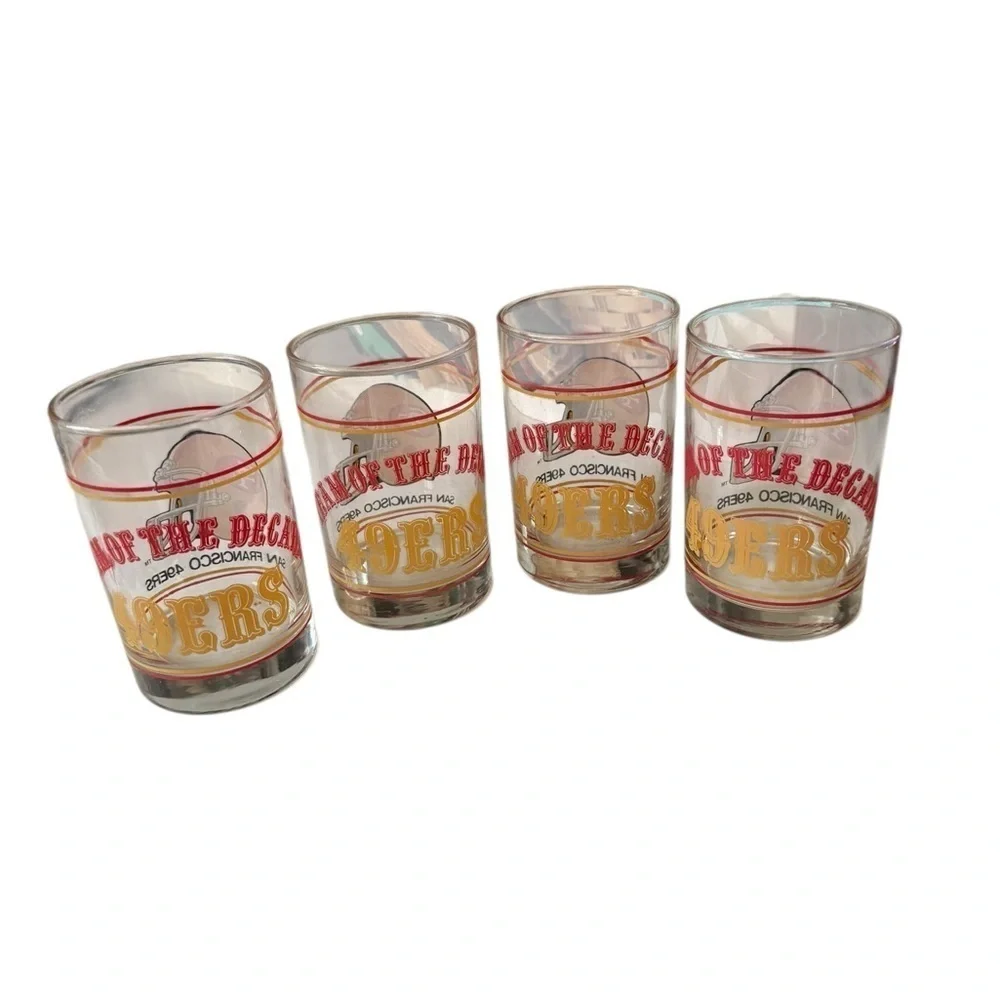 San Francisco 49ers Team of the Decde 12 Ozs Drinking Glasses 1980's NFL Footbal